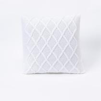 Capa Almofada Decoração 50X50 C/Zíper Tricot Paris Branco