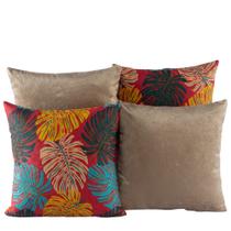 Capa Almofada Decorativa Jacquard com Ziper 4 unidades