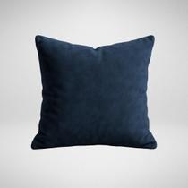 Capa Almofada Decorativa Quadrada 50x50cm Ziper Invisivel Suede Luxo Glamour Azul Petroleo