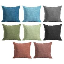 Capa Almofada Em Microfibra 43Cm X 43Cm Linho Em Relevo Rio