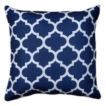 Capa Almofada Estampa Digital Treliça Sarja Azul 45x45cm
