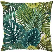 Capa Almofada Estampa Folhagens Folhas Verdes Sarja 45x45cm