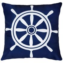 Capa Almofada Estampa Náutica Peixe Timão Âncora Sarja 45x45