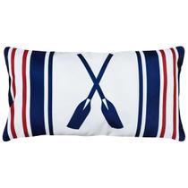 Capa Almofada Estampa Náutica Remo Timão Âncora Sarja 30x50
