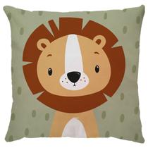 Capa Almofada Leão Animal Floresta Verde Infantil Neo Sarja