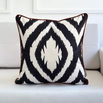 Capa Almofada Linhão Crú Ikat Geométrica 45x45 Capa Almofada Linhão Crú Ikat Geométrica 45x45
