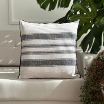 Capa Almofada Linhão Entreposto Branco e Azul 45x45