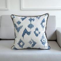 Capa Almofada Linhão Geométrica Ikat Azul 45x45