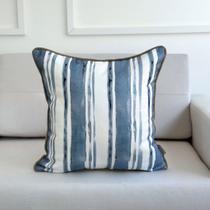 Capa Almofada Linhão Listrada Azul 45x45