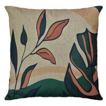 Capa Almofada Linho Amarela/Lar/Verde Floral Geometria 45x45 Capa Almofada Linho Amarela/Lar/Verde Floral Geometria 45x45