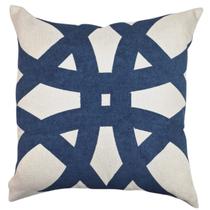 Capa almofada linho boucle organica azul 50x50cm