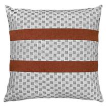 Capa Almofada Linho Com Bouclé Terracota E Renda Clara 45x45