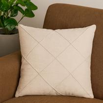 CAPA ALMOFADA LINHO CRU DRAPEADA 50x50