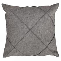 Capa Almofada Linho Drapeada Costurada Luxo Decorativa 43x43