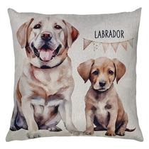 Capa Almofada Linho Estampa Cachorro Dog Pet Labrador 43x43 Capa Almofada Linho Estampa Cachorro Dog Pet Labrador 43x43