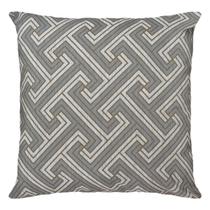 Capa Almofada Linho Geometria Treliça Frame Bege Verde 45x45