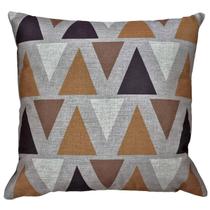 Capa Almofada Linho Geometria Vasos Mulher Terra Café 45x45