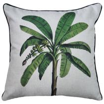 Capa Almofada Linho Grande Estampa Folhagens Bananeira 50x50