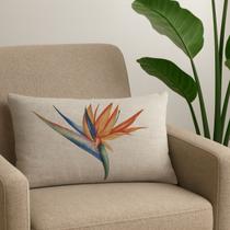 CAPA ALMOFADA LINHO RETANGULAR BAGUETE FLORAL 30x50