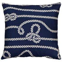 Capa Almofada Linho Tema Náutico Farol Barco Azul e Cru 45x45 Capa Almofada Linho Tema Náutico Farol Barco Azul e Cru 45x45