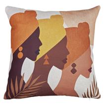 Capa Almofada Linho Terracota Café Laranja 43x43