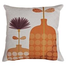 Capa Almofada Linho Terracota Café Laranja 43x43