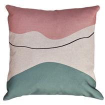 Capa Almofada Linho Tom Pastel Bege Verde Rosa Decorativa 43x43