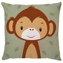 Capa Almofada Macaco Animal Floresta Verde Infantil Sarja Capa Almofada Macaco Animal Floresta Verde Infantil Sarja