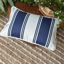 Capa Almofada Mar Praia Linhão Branco c/ Listras Azul 45x30