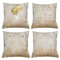 Capa Almofada Natal Estampa Digital com Zíper Kit cm 4 Capas