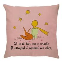 Capa Almofada Pequeno Príncipe Estampado Rosa Sarja Décor