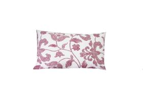 Capa Almofada Retangular 30 x 50 Tecido Algodão Estampa Floral Cor Vinho