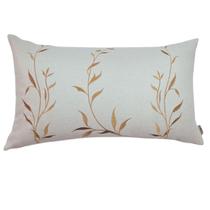 Capa almofada retangular baguete linho bordada mostarda 30x50 Capa almofada retangular baguete linho bordada mostarda 30x50