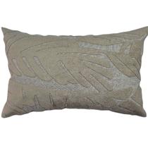 Capa almofada retangular linho aplique boucle bege escuro 30x50 Capa almofada retangular linho aplique boucle bege escuro 30x50