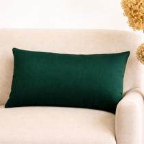 Capa almofada retangular linho verde escuro 30x50cm