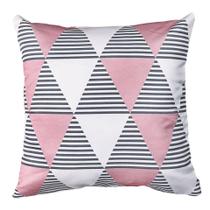 Capa Almofada Sarja Coleção Urban Rosa e Cinza 45x45
