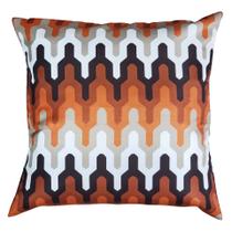 Capa Almofada Sarja Estampa Mosaico Clássico Laranja 45x45 Capa Almofada Sarja Estampa Mosaico Clássico Laranja 45x45