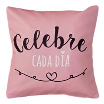 Capa Almofada Sarja Frases Delicada Rosa Sofá Cama 45x45