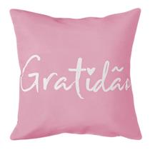 Capa Almofada Sarja Frases Delicada Rosa Sofá Cama 45x45