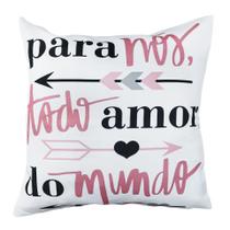 Capa Almofada Sarja Frases Delicada Rosa Sofá Cama 45x45 Capa Almofada Sarja Frases Delicada Rosa Sofá Cama 45x45