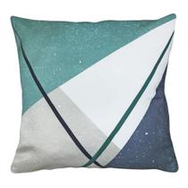 Capa Almofada Sarja Geometria Neo Moderna Verde de 45x45 cm