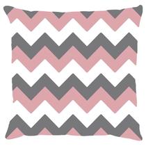 Capa Almofada Sarja Geométrica Rosa Sofá Cama 45x45 Capa Almofada Sarja Geométrica Rosa Sofá Cama 45x45