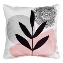 Capa Almofada Sarja Rosa Estampa Watercolor 45x45