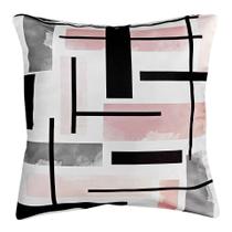 Capa Almofada Sarja Rosa Estampa Watercolor 45x45