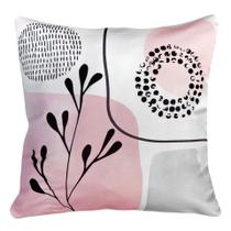 Capa Almofada Sarja Rosa Estampa Watercolor 45x45