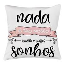 Capa Almofada Sarja Sala Quarto Frases Rosa 45x45