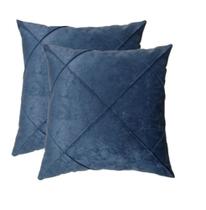 Capa Almofada Suede Drapeada Macia- Decorativa 45x45 -2 Peça