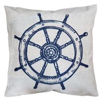 Capa Almofada Tema Marítimo/Náutico Em Linho Rústico 45x45