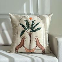 Capa Almofada Veludo Decorativa Boho Onça Pintada 45x45 Capa Almofada Veludo Decorativa Boho Onça Pintada 45x45