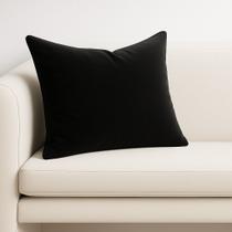 Capa Almofada Veludo Liso Premium Sala Sofa Quarto 45x45 Preta
